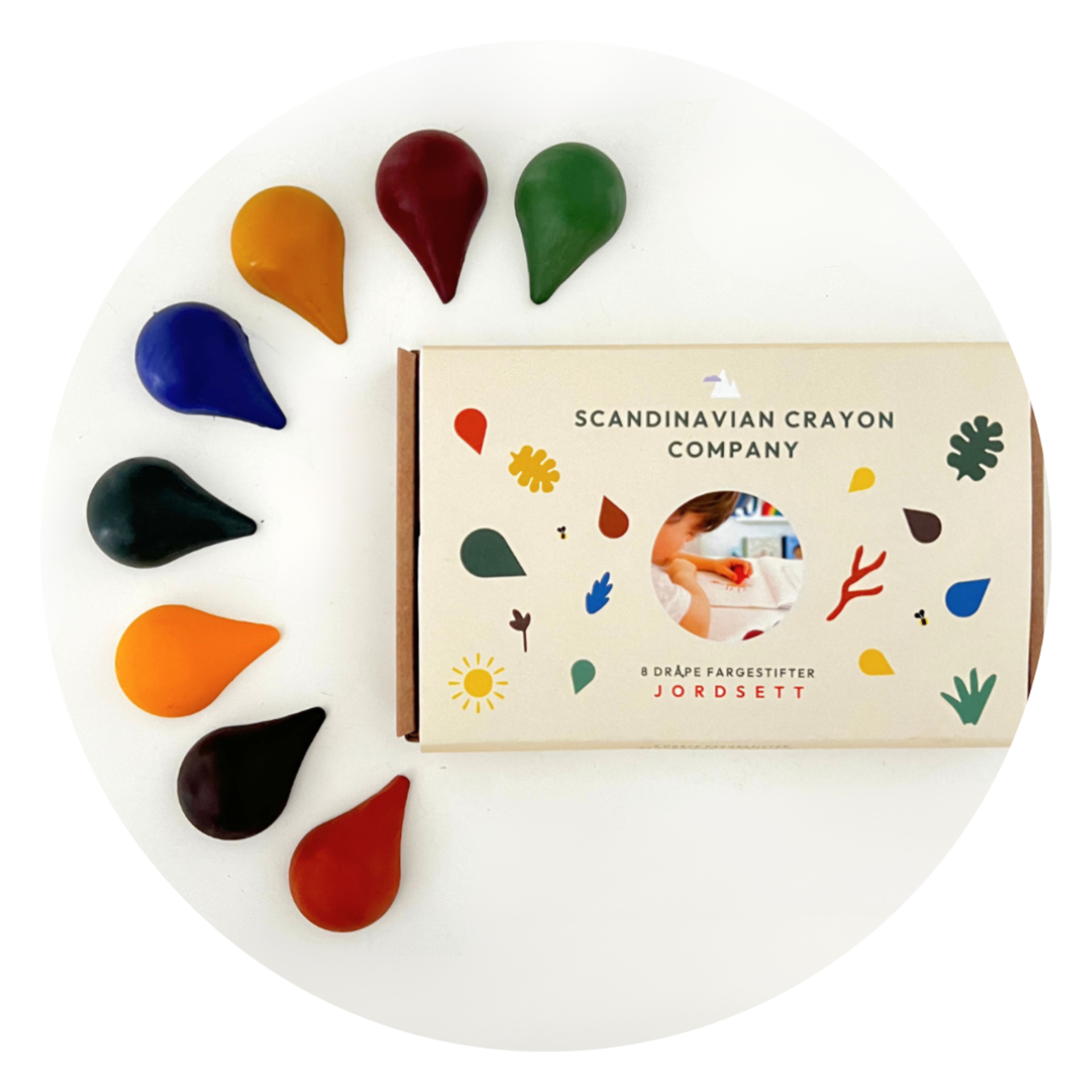 Jordsett 8 dråpe fargestifter